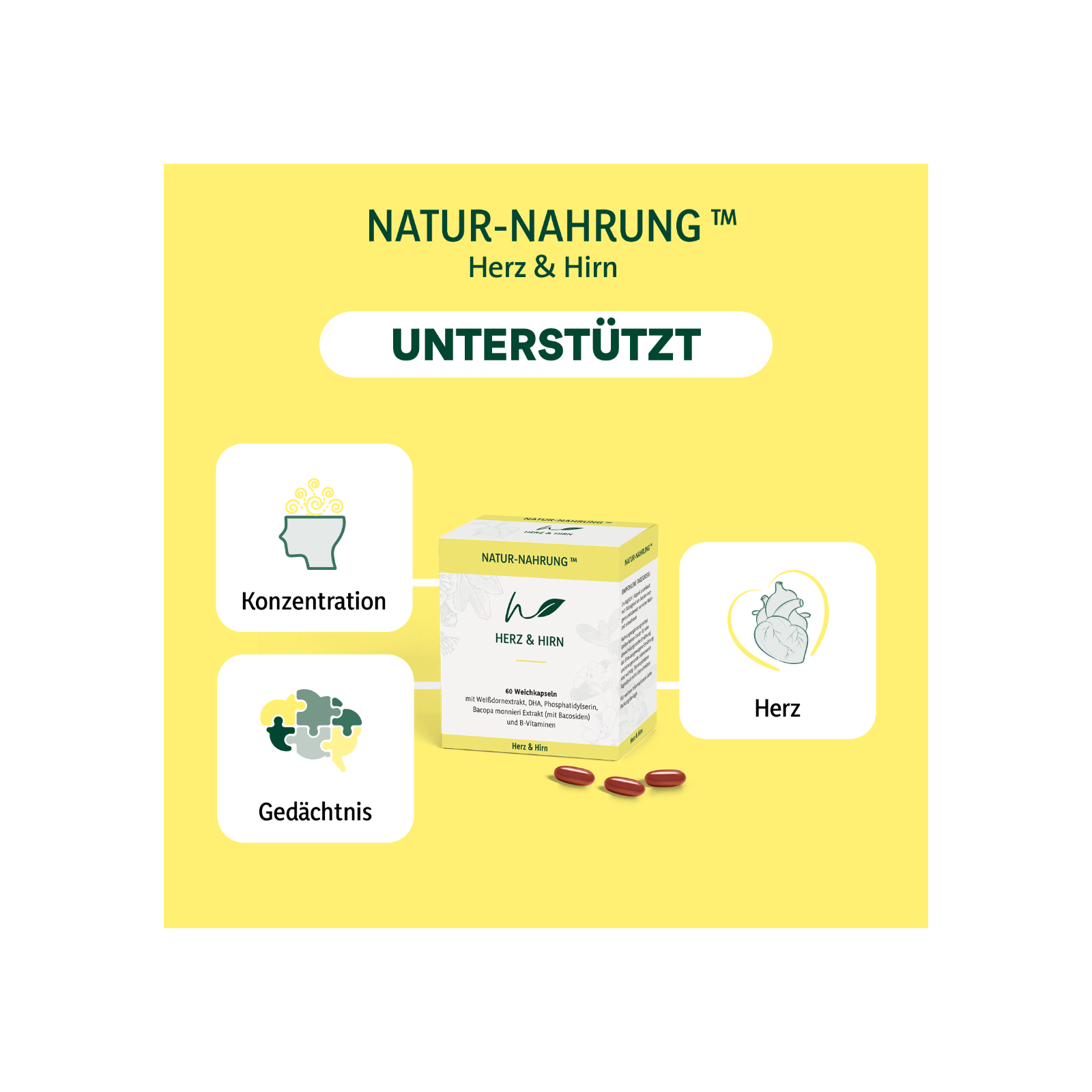 Natur-Nahrung Herz & Hirn für Konzentration & Gedächtnis